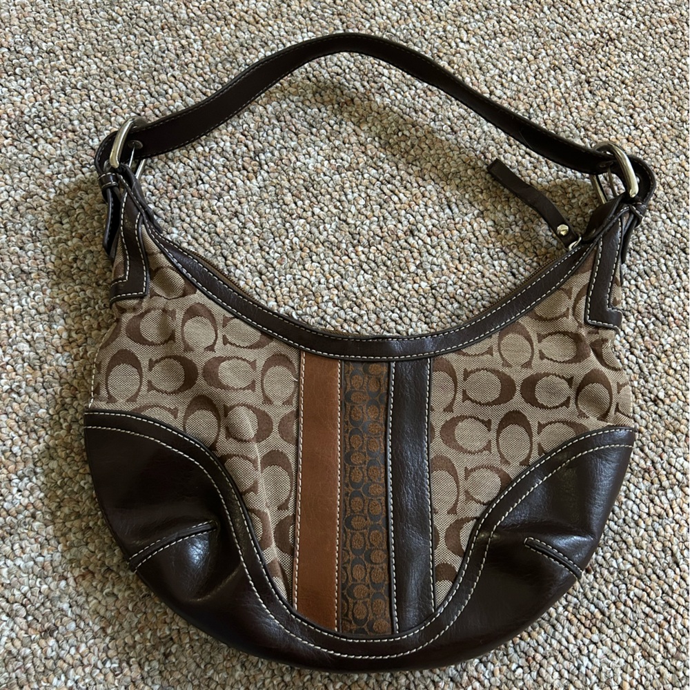 Brown and Tan Shoulder Bag